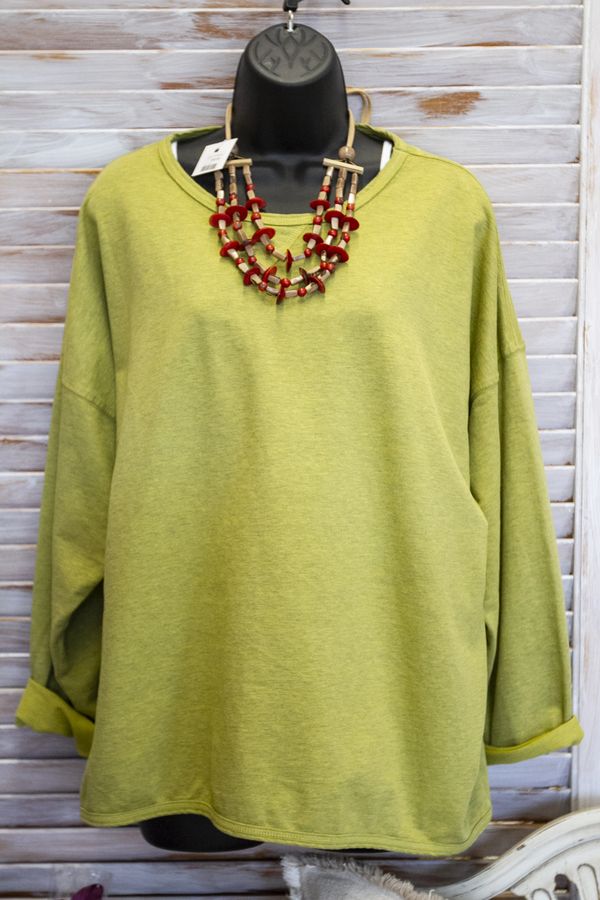 Sage green cotton spring sweater