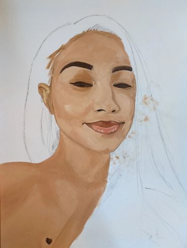 Portrait - Female, Size 18X24 Oil on canvas