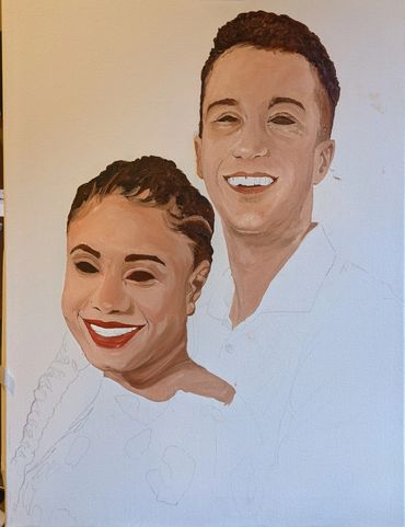 Couple , Size 18X24 Oil on canvas