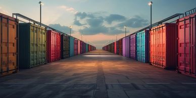 Logistics warehouse data visualisation representing smart supply chain decisions