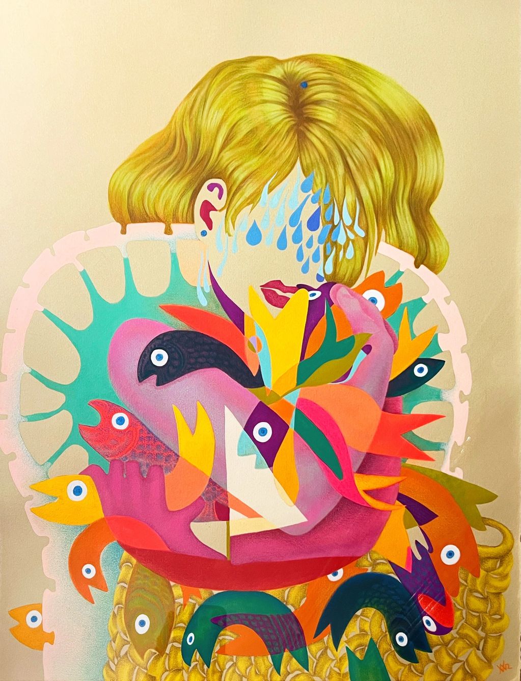 Over Abundance,
14x11in, gouache, color pencil, ink on paper, 2026