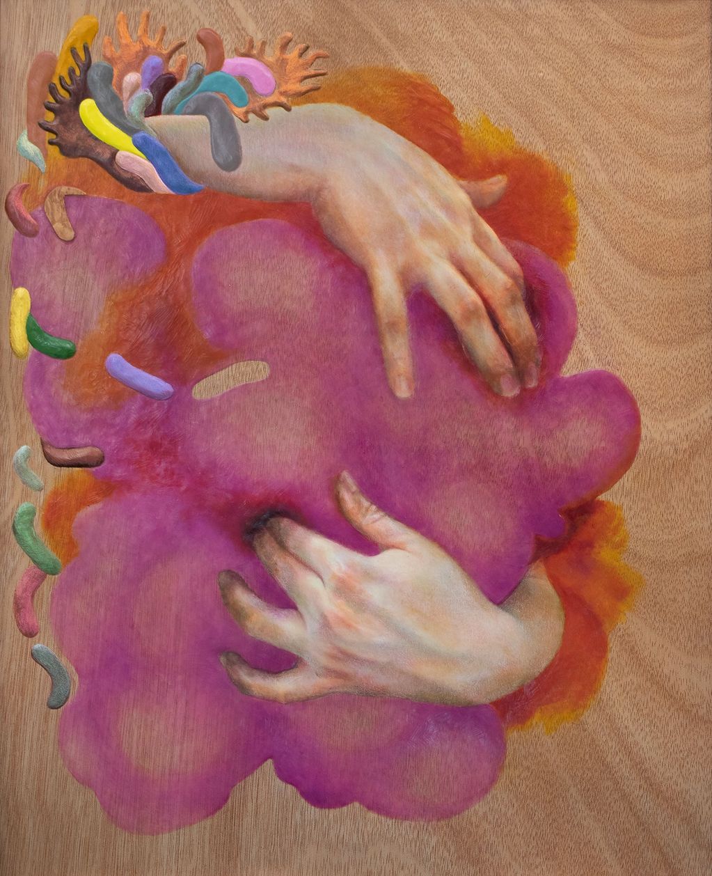 Cobalt Cloud
encaustic, color pencil, gouache, wood veneer on panel, 20 x 16in, 2023