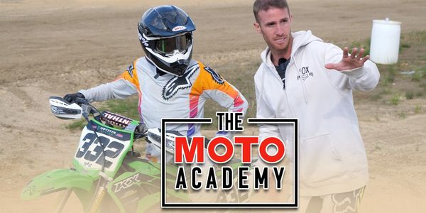 aj catanzaro of the moto academy, uses the corner coach seat bump in his motocross riding school.