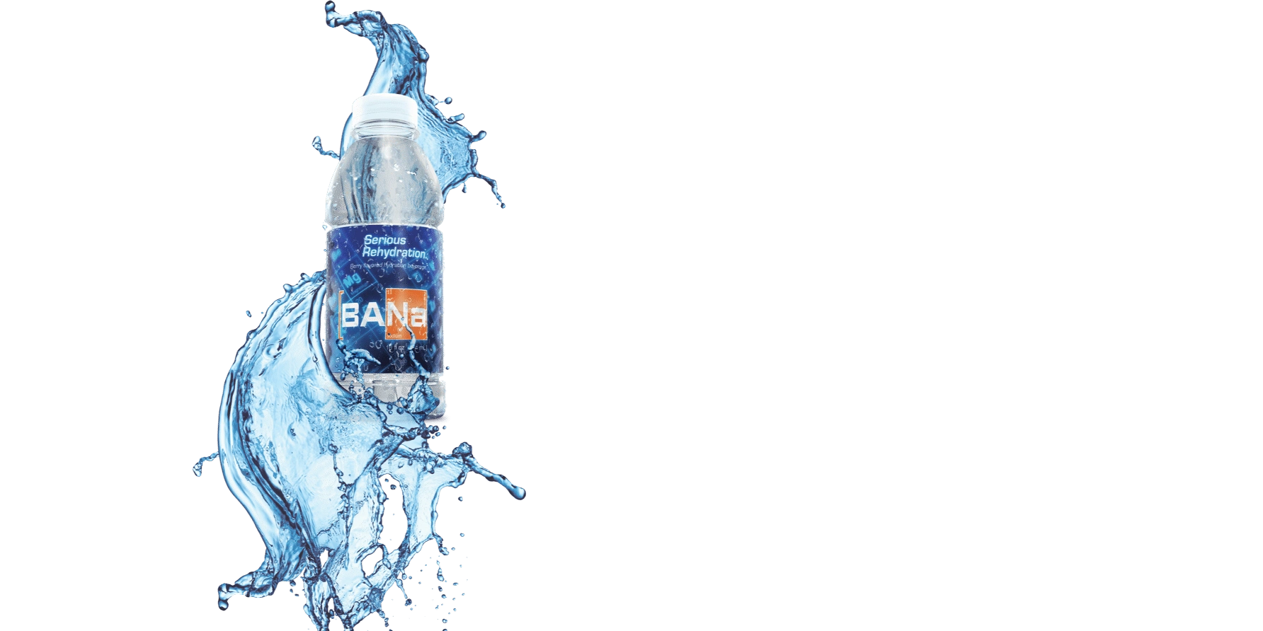 Bottle with water splashing