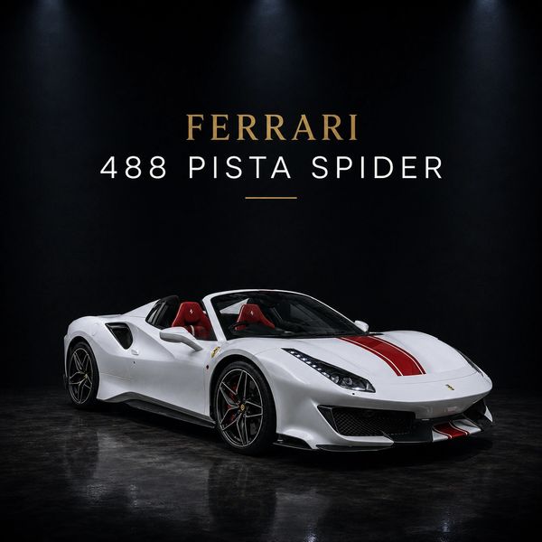 Ferrari 488 Pista Spider, an exceptional sports car featured by LEBOR Performance Cars.