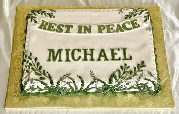 "Rest in Peace" Funeral Cake