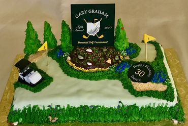Memorial Golf Cake - Custom Cake Topper