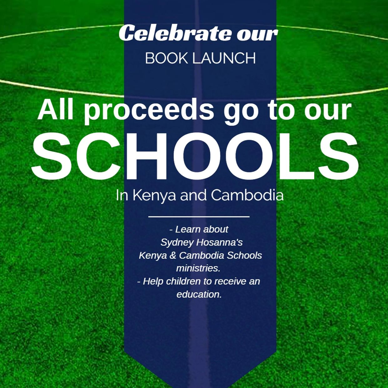 Book launch supporting schools in Kenya and Cambodia.