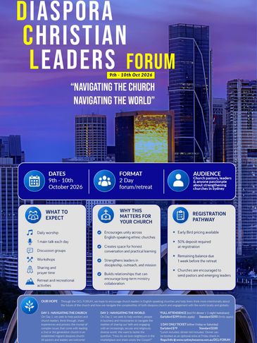 Flyer for Diaspora Christian Leaders Forum in October 2026.
