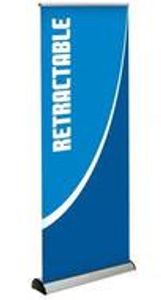 Deluxe telescoping retractabe banner