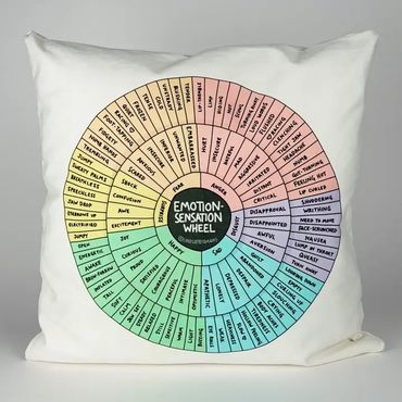 Emotion Sensation Feeling Wheel | Throw Pillow Cover
Suggested donation $30