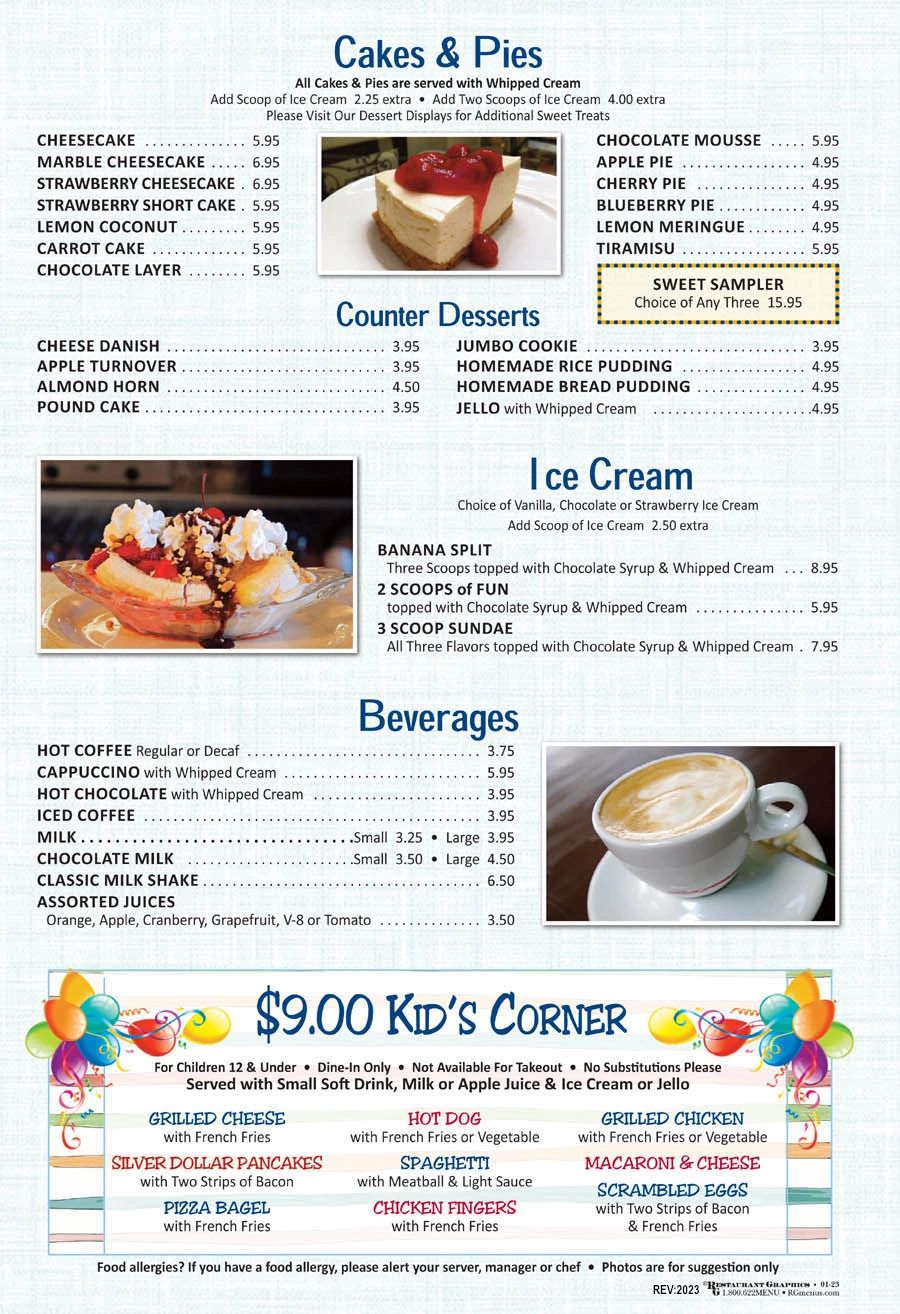 Photo Of Menu To Access Digital readable Menu click on Menu Link at top of page.