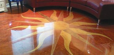 Piso epóxico decorativo