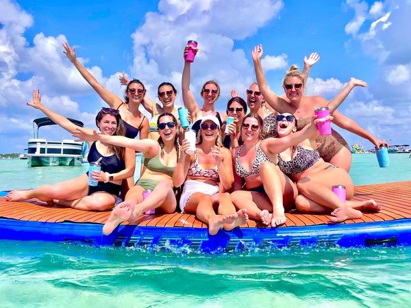 bachelorette party destin crab island Cruisin tiki tours  www.tailfinstikis.com