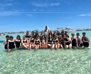 Private boat in Destin Fl at Crab Island