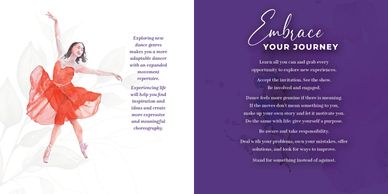 book page with a dancer on pointe