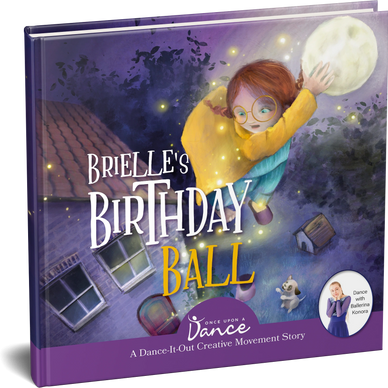 book cover with a girl holding a moon-like ball and flying into the sky