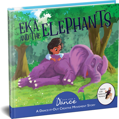 book cover with an elephant and child