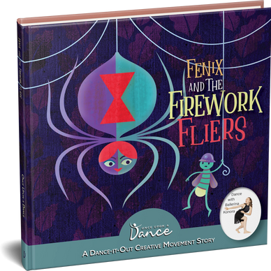 book cover with a spider and a lightening bug