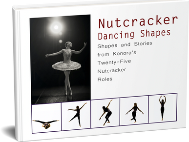 bood cover with a ballerina in a tutu and pointe shoes - doing sugar plum fairy role in stage lights