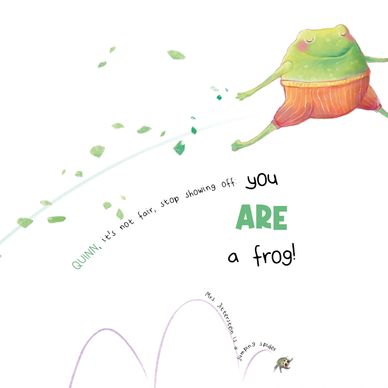 page from the book with a leaping frog