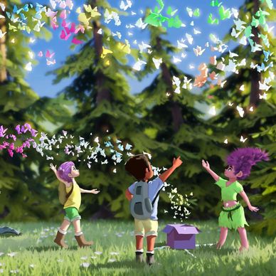 a page from the book with butterflies