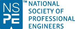 Logo of the National Society of Professional Engineers with blue and white colors.