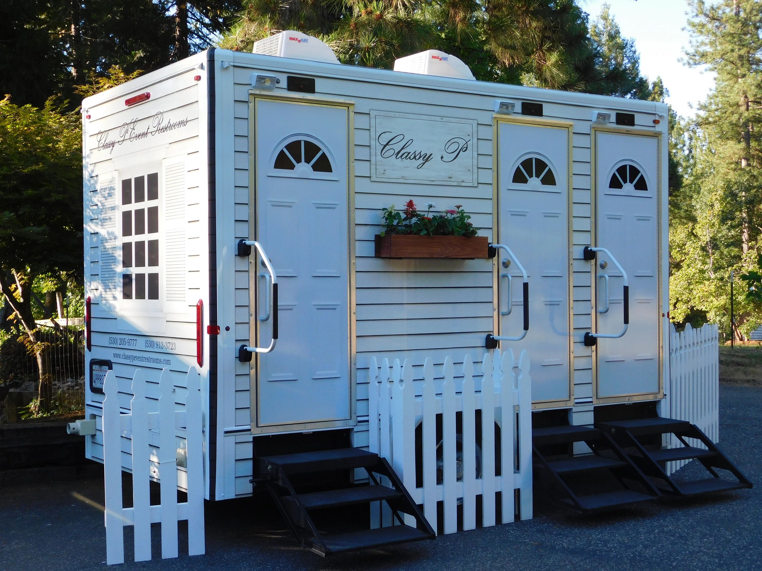 Our cottage theme luxury restrooms will be a hit at any venue.