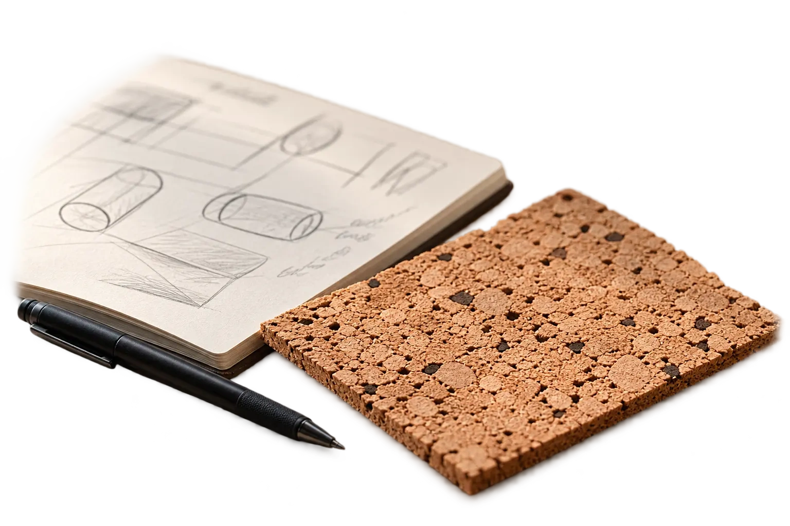 Natural cork used during early fragrance testing for the Ethicork concept