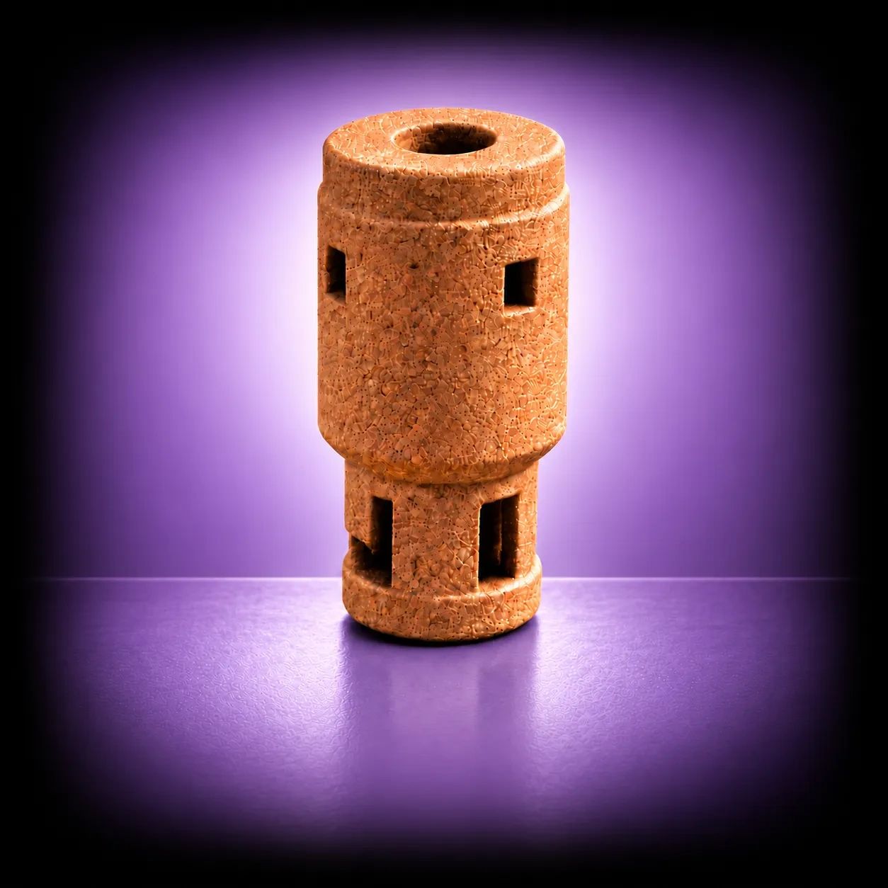 Ethicork™ natural cork fragrance refill with a hollow centre