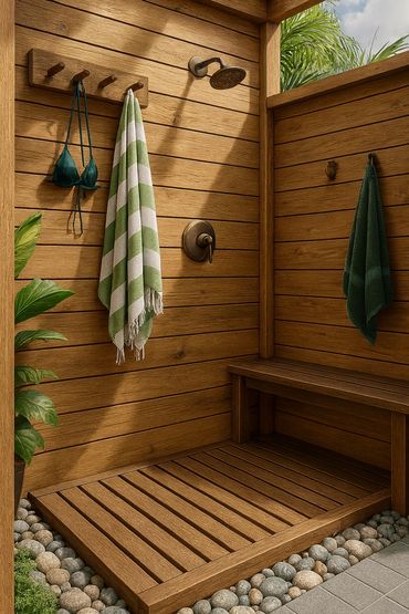Outdoor Shower | Custom Wood Design in Savannah GA