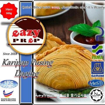 Products detail	: Beef Curry Puff
Ingredients		: Wheat Flour, Potato, Fresh Beef, Onion, 		  		  Veg