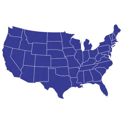 Picture of the US Map showing FlyWash Drone providing drone cleaning nationwide.