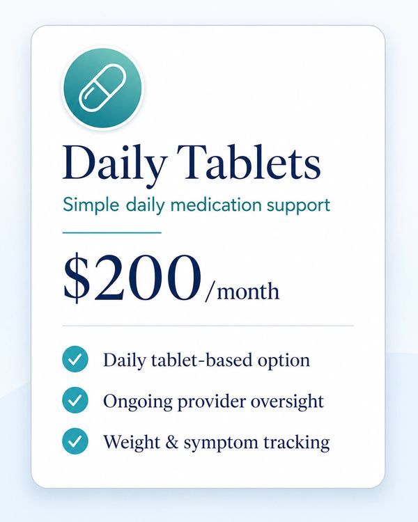 Daily Tablets medication support for $200/month.