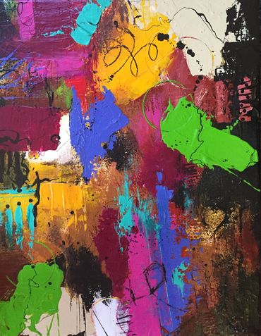 "Walking On The Wild Side" - 11"x14"acrylic on canvas, framed in wood float frame. $265 + s/h.