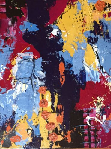 "No. 2" - acrylic on canvas, framed in a wood floater frame. Size: 9"x12"
$180 + s/h.