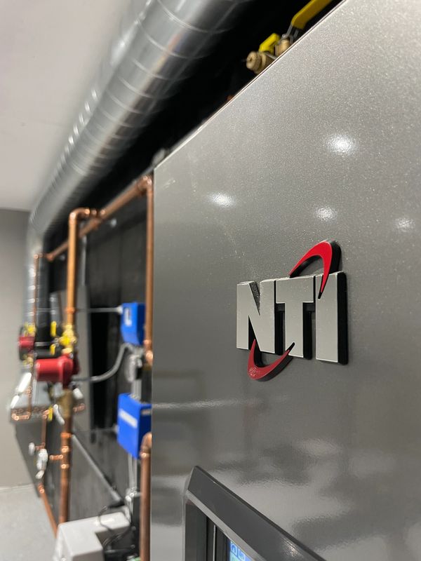 NTI boiler room mechanical system snowmelter infloor radiant heat