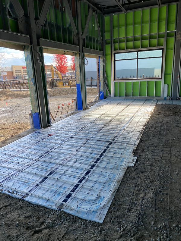 commercial infloor radiant heat snowmelter system