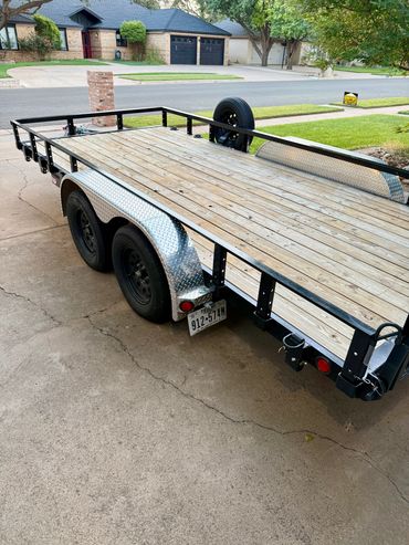 PJ 16ft utility trailer for rent in Lubbock, TX with tandem 3,500 lb axles