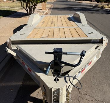 Iron Bull 22 foot tilt equipment trailer ready for rental in Lubbock TX