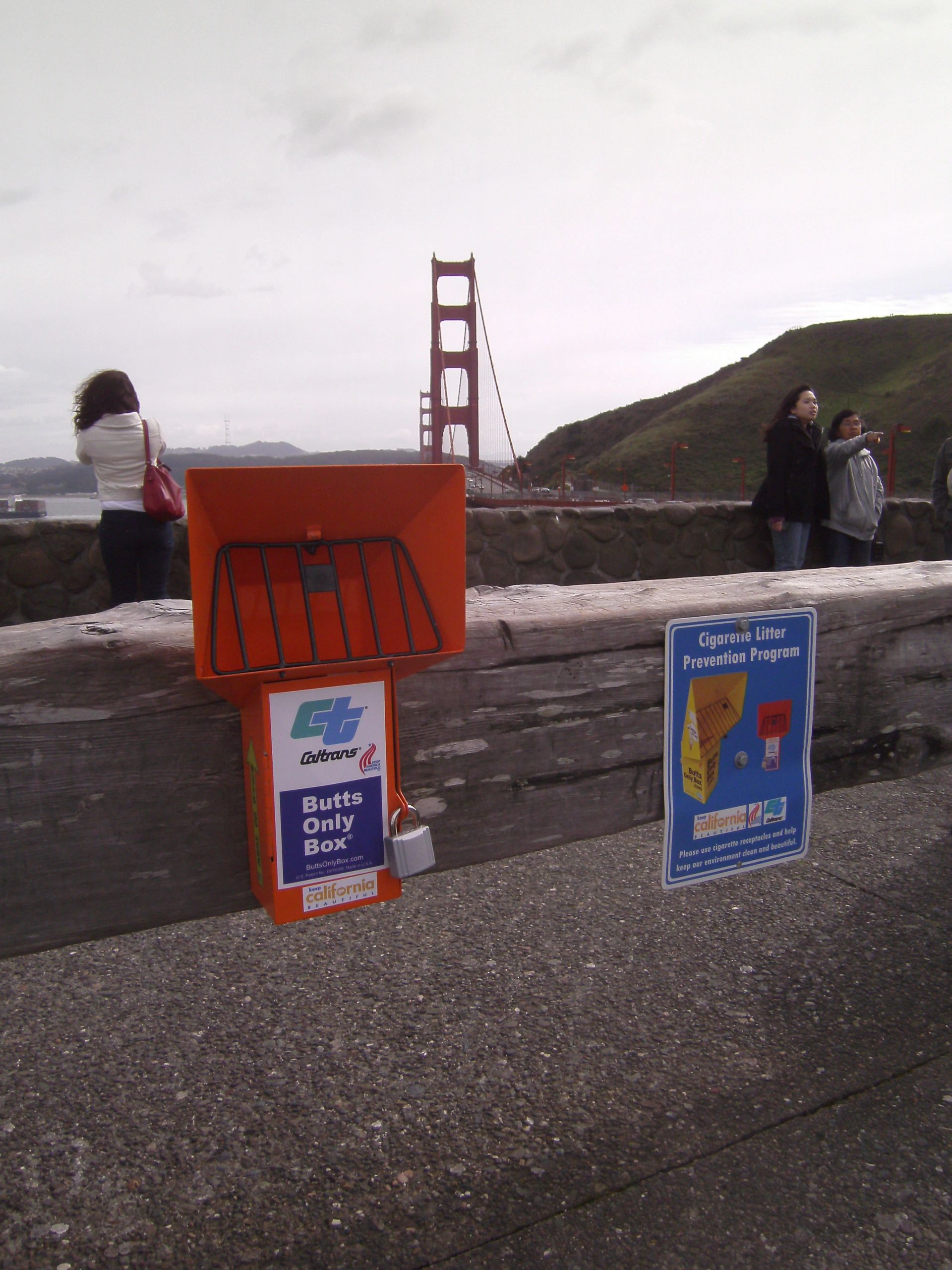 Butts Only Box® at Golden Gate Bridge rest area.