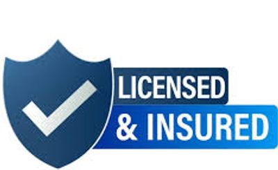 Shield with checkmark and text "Licensed & Insured."