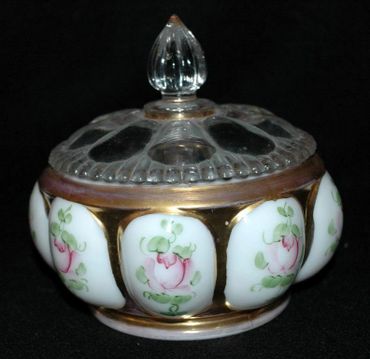Fenton Charleton Rose Covered Dresser or Powder Box or Jar