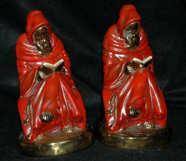 Bookends Antique Electroformed Bronze Clad Monk Book Ends Pair