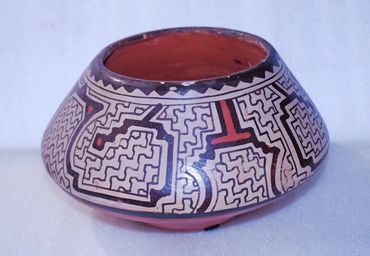 Older Pottery Clay Bowl Shipibo Conibo Native Peruvian