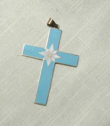 Denmark Sterling Enamel Cross Pendant Casar,