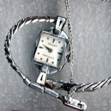 Ladies 14k White Gold Gruen Precision Watch