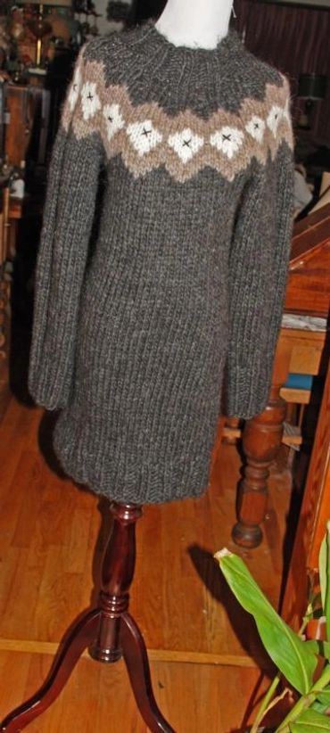 Icelandic Wool Hand Knit Sweater Dress