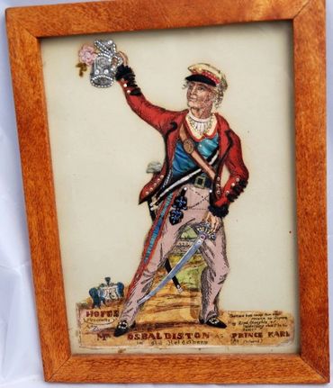 Hand Painted & Embellished Tinsel Collage Art Theater Program.