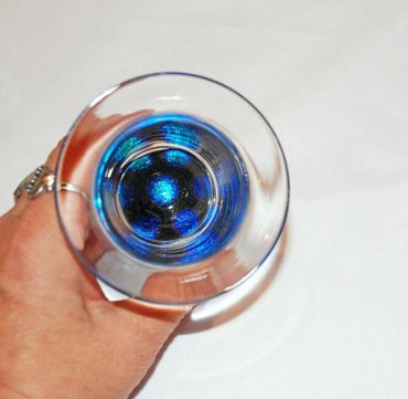 Dichoric Dots Stemless Wine Glass Hand Blown Art by Wileyware Art Glass ,